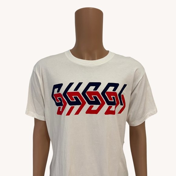 COTTON JERSEY T-SHIRT WITH GUCCI MIRROR PRINT - Picture 3 of 10